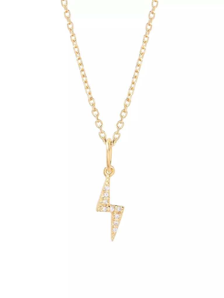 商品brook & york|Adeline Bolt 14K-Gold Vermeil & White Topaz Pendant Necklace,价格¥825,第1张图片