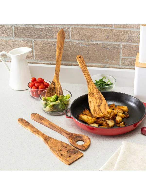商品French Home|4-Piece Olivewood Kitchen Utensil Set,价格¥393,第2张图片详细描述
