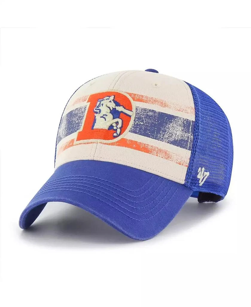 商品47 Brand|Men's Cream Distressed Denver Broncos Breakout MVP Trucker Adjustable Hat,价格¥262,第1张图片