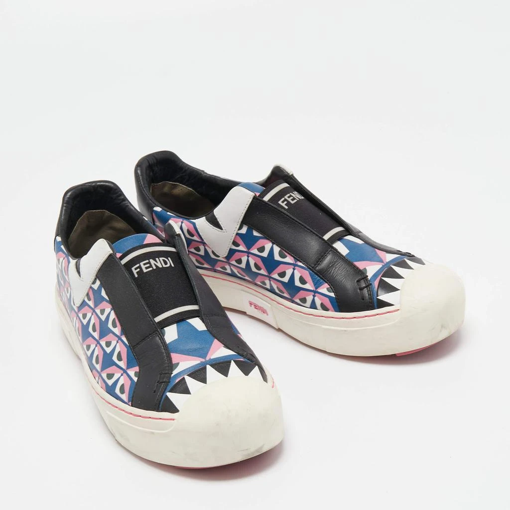 商品[二手商品] Fendi|Fendi Multicolor Bug Eye Print Leather Slip On Sneakers Size 38,价格¥1557,第4张图片详细描述