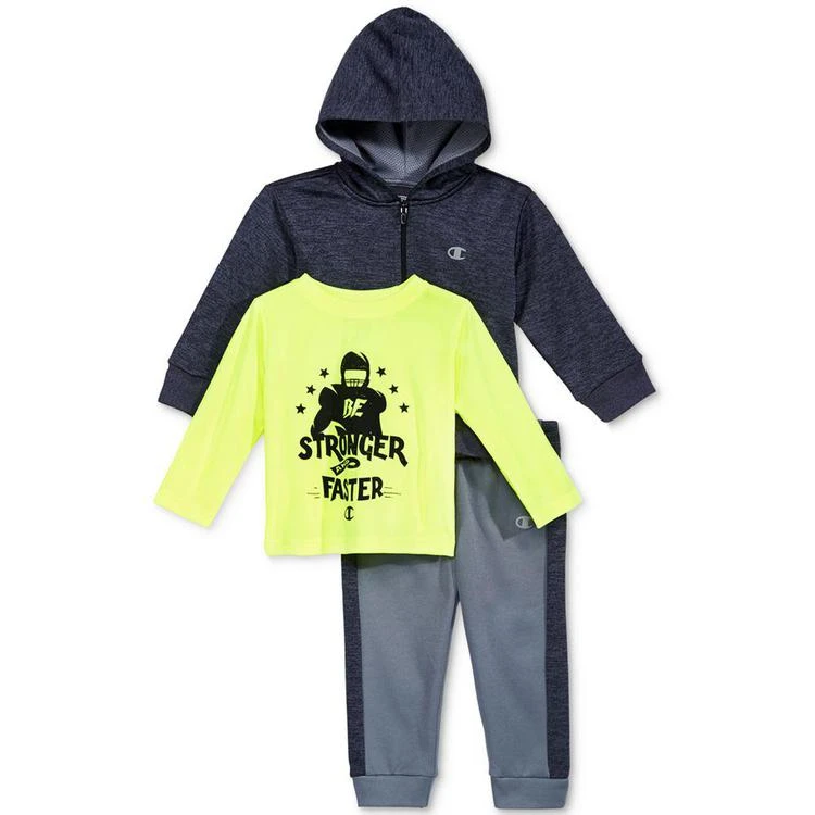 商品CHAMPION|3-Pc. Zip-Up Hoodie, Graphic-Print T-Shirt & Jogger Pants Set, Baby Boys,价格¥96,第1张图片