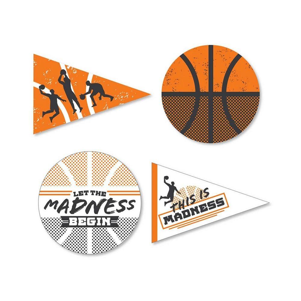 商品Big Dot of Happiness|Basketball - Let the Madness Begin - DIY Shaped College Basketball Party Cut-Outs - 24 Count,价格¥74,第1张图片