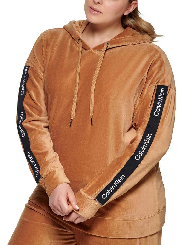 商品Calvin Klein|Plus Womens Velour Sweatshirt Hoodie,价格¥246,第1张图片