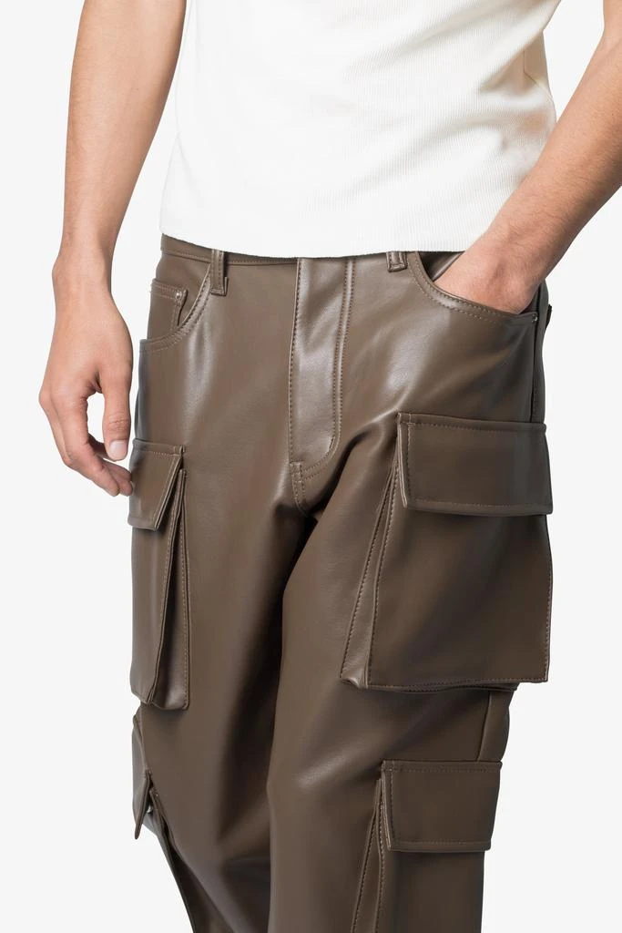 Leather Double Snap Cargo Pants - Chocolate 商品