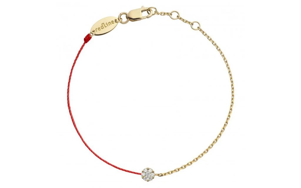 商品Redline|18ct rose gold and diamond illusion chain and thread bracelet (red),价格¥4800,第1张图片