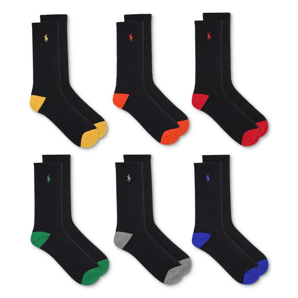 商品Ralph Lauren|Men's 6-Pk. Performance Tipped Crew Socks,价格¥214,第1张图片