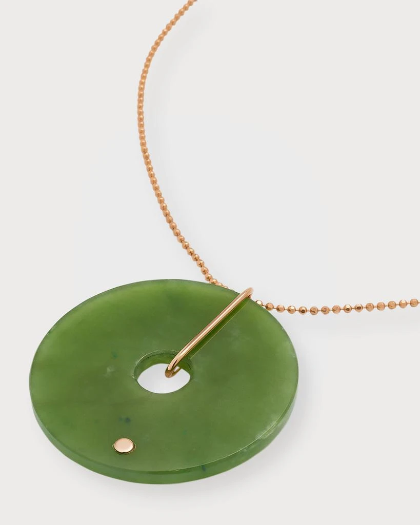 商品Ginette NY|18K Rose Gold Donut Jade On Chain Necklace,价格¥8550,第3张图片详细描述