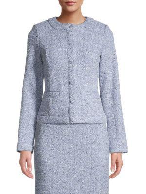 商品Karl Lagerfeld Paris|Knit Tweed Jacket,价格¥372,第1张图片