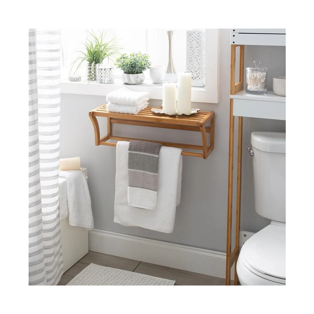 商品Neu Home|Bamboo Wall Mounted Shelf with Towel Bar,价格¥425,第4张图片详细描述