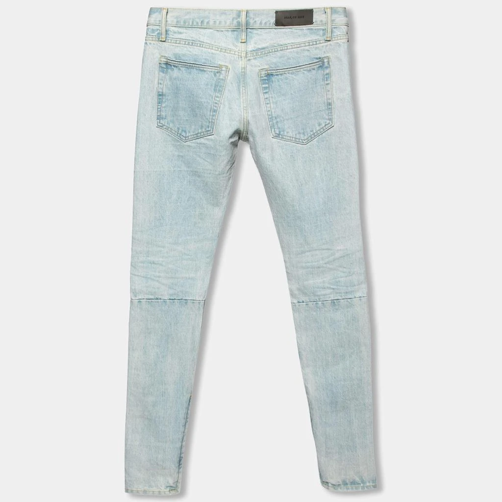 商品[二手商品] Fear of god|Fear of God Blue Distressed Denim Zipped Hem Slim Fit Jeans M,价格¥4057,第2张图片详细描述