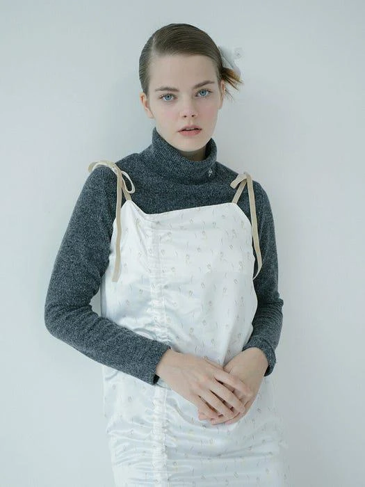商品LOOM LOOM|Ruched Slip Dress (Flower Line)(White),价格¥1088,第3张图片详细描述