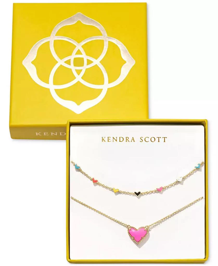 商品Kendra Scott|14k Gold-Plated 2-Pc. Set Color & Stone Heart Collar & Pendant Necklaces,价格¥756,第1张图片