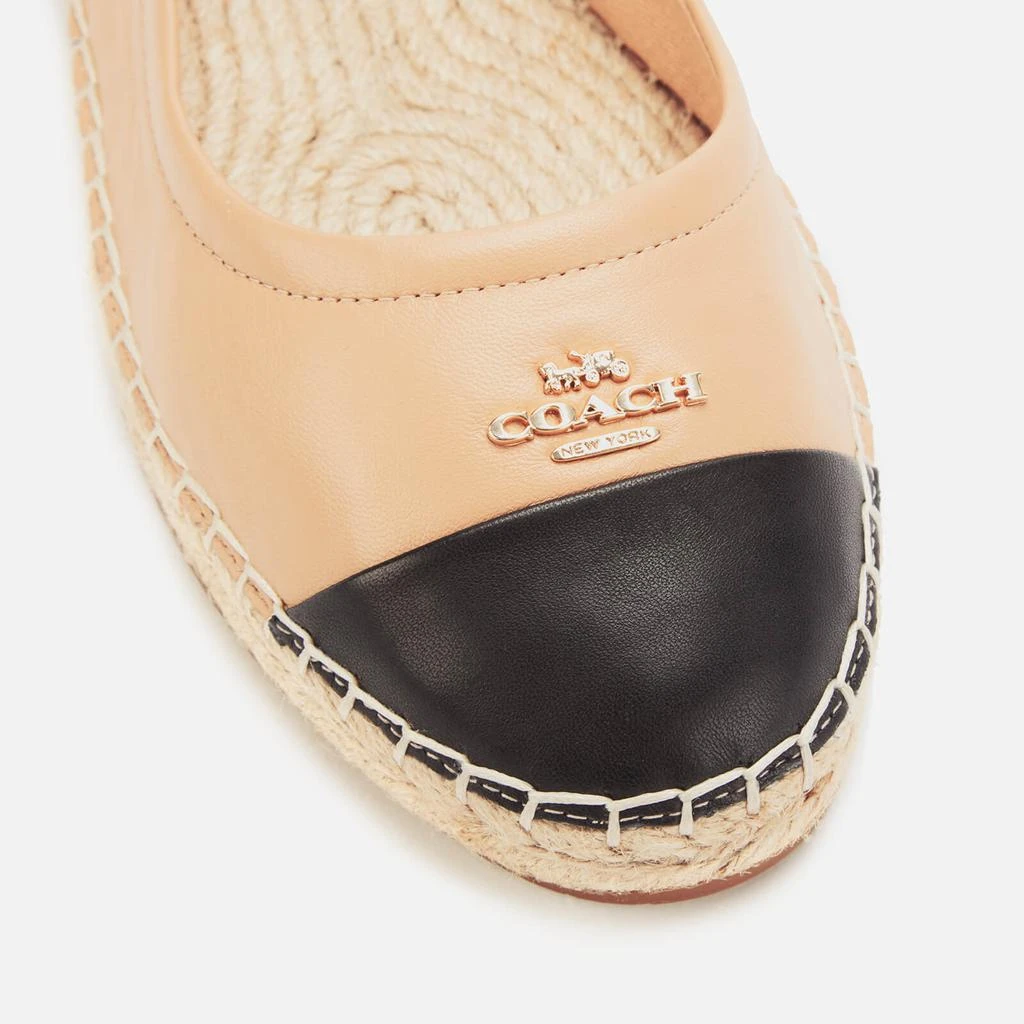 商品Coach|COACH WOMEN'S CAMRYN LEATHER ESPADRILLES - BLACK/BEACHWOOD,价格¥563,第4张图片详细描述