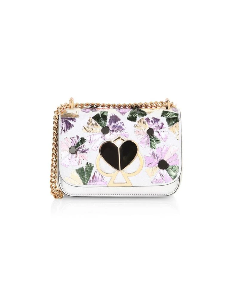 商品Kate Spade|Nicola Twistlock Wallflower Metallic Leather Shoulder Bag,价格¥1679,第1张图片