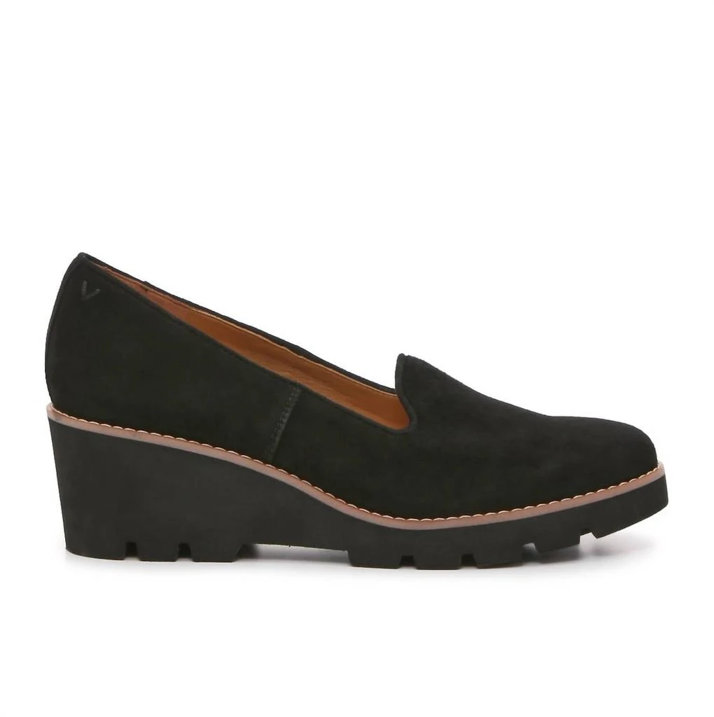 商品VIONIC|Women's Willa Wedge Shoes In Black Suede,价格¥828,第2张图片详细描述