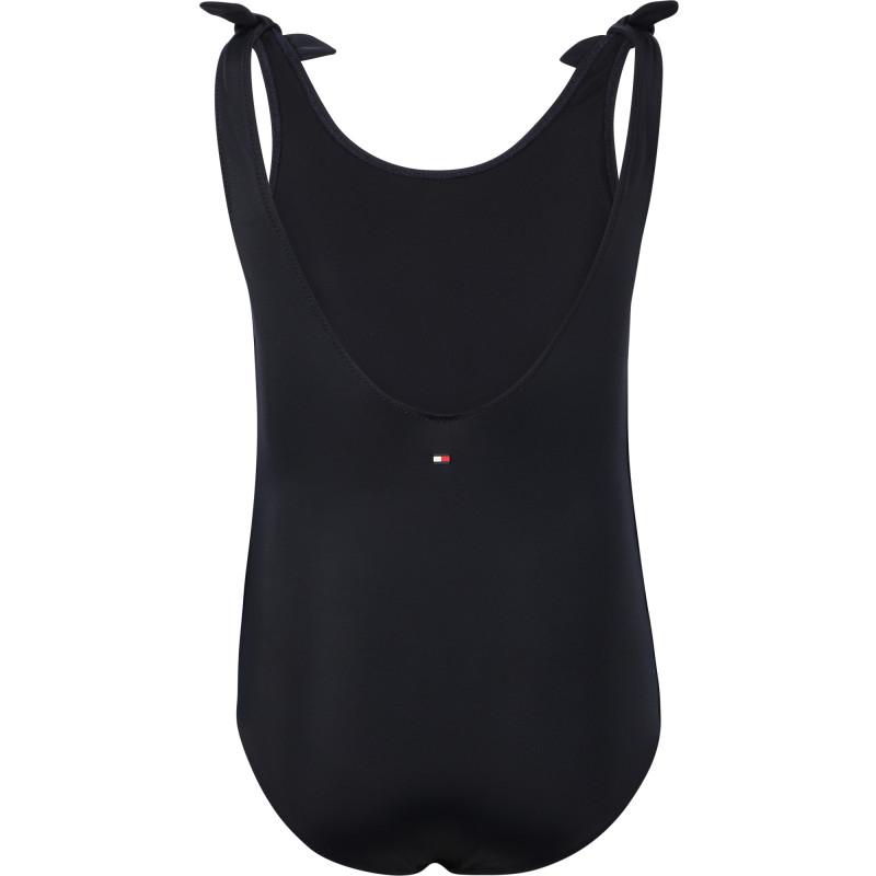Contrasting monogram one piece swimsuit in black商品第2张图片规格展示