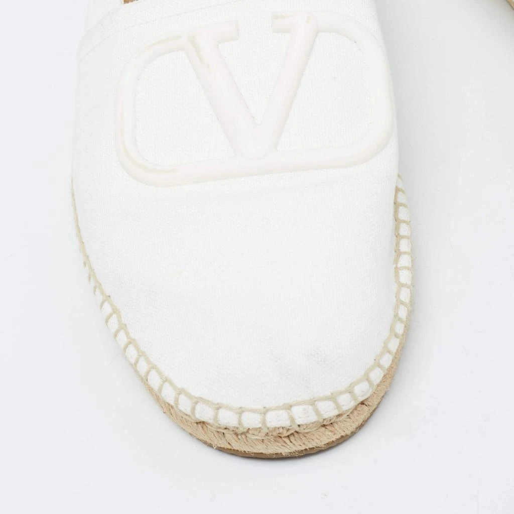 Valentino White Canvas VLogo Slip On Espadrilles Loafers Size 44.5 商品