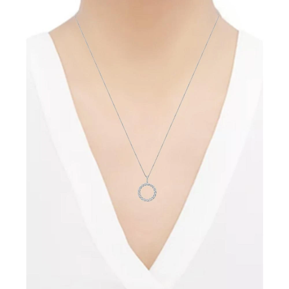 商品Macy's|Diamond Circle 18" Pendant Necklace (1/2 ct. t.w.) in Sterling Silver,价格¥10248,第2张图片详细描述