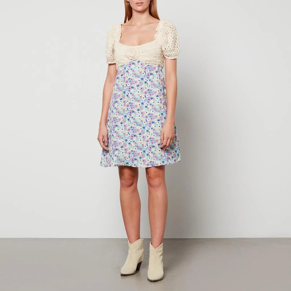 商品Rixo|RIXO Pearl Crochet and Floral-Print Linen-Blend Mini Dress,价格¥866,第3张图片详细描述