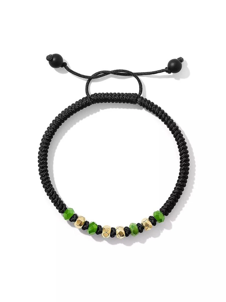 商品David Yurman|Fortune Woven Black Nylon Bracelet with Black Onyx and 18K Yellow Gold,价格¥5207,第1张图片