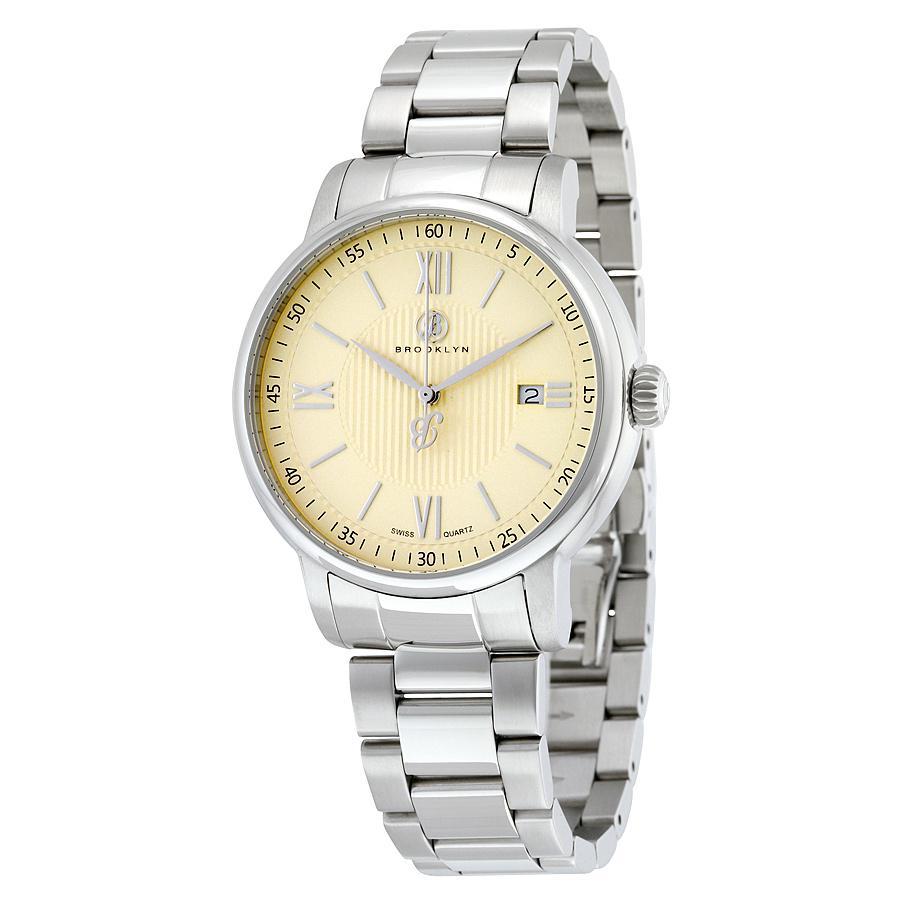商品Brooklyn Watch Co.|Brooklyn Livingston Classic Swiss Quartz Ivory Dial Mens Watch,价格¥369,第1张图片