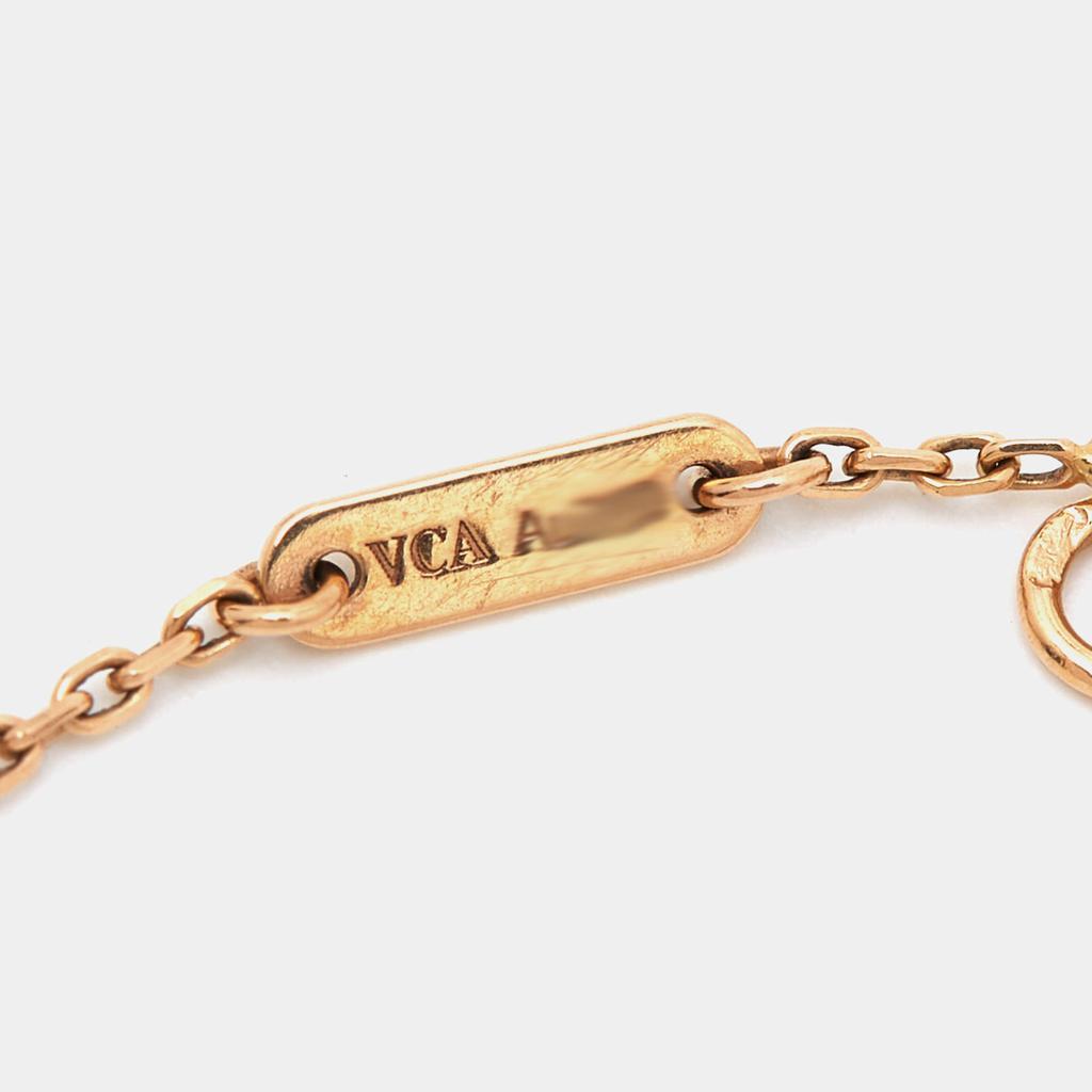 Van Cleef & Arpels Sweet Alhambra Carnelian 18k Rose Gold Bracelet商品第4张图片规格展示