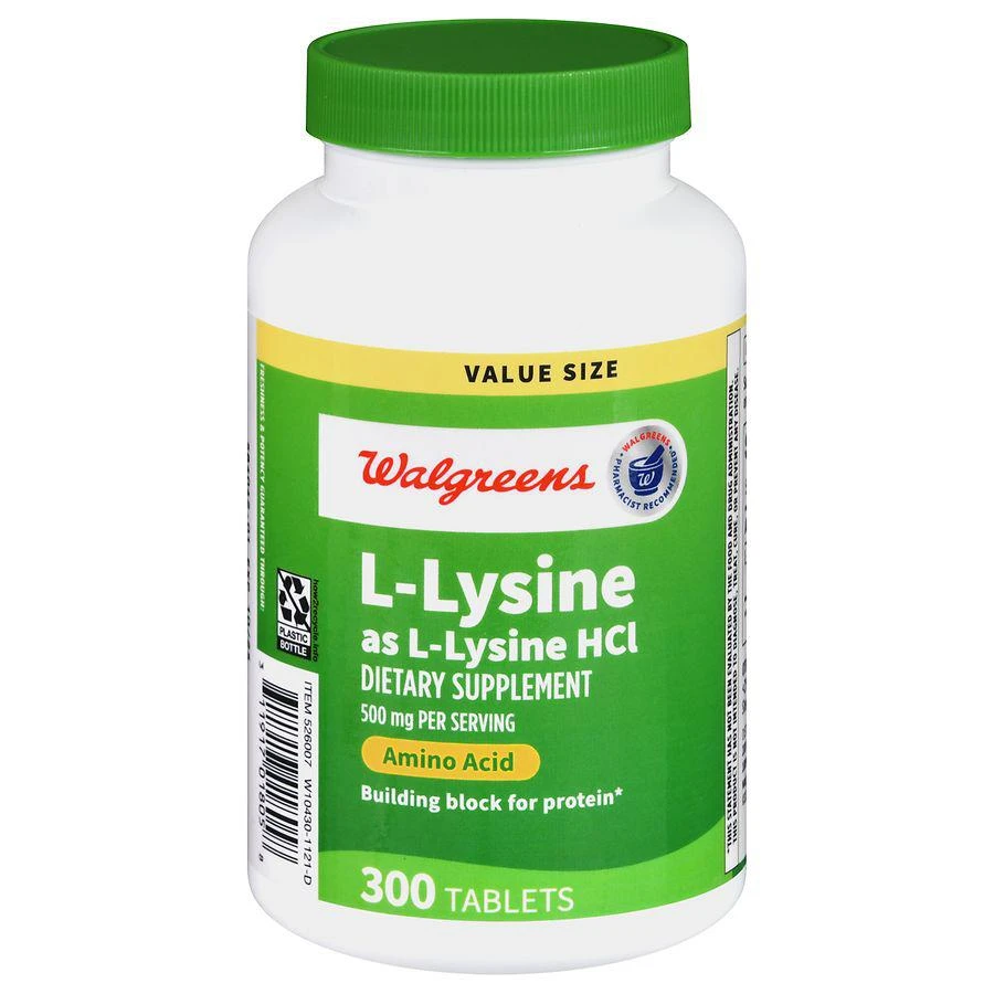 商品Walgreens|L-Lysine as L-Lysine HCl 500 mg Tablets,价格¥148,第1张图片