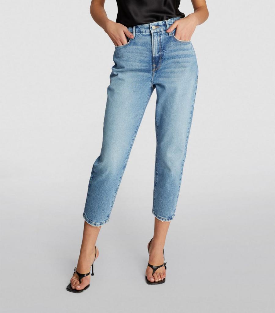 商品Good American|Good Girlfriend Raw Hem Petite Jeans,价格¥1276,第5张图片详细描述