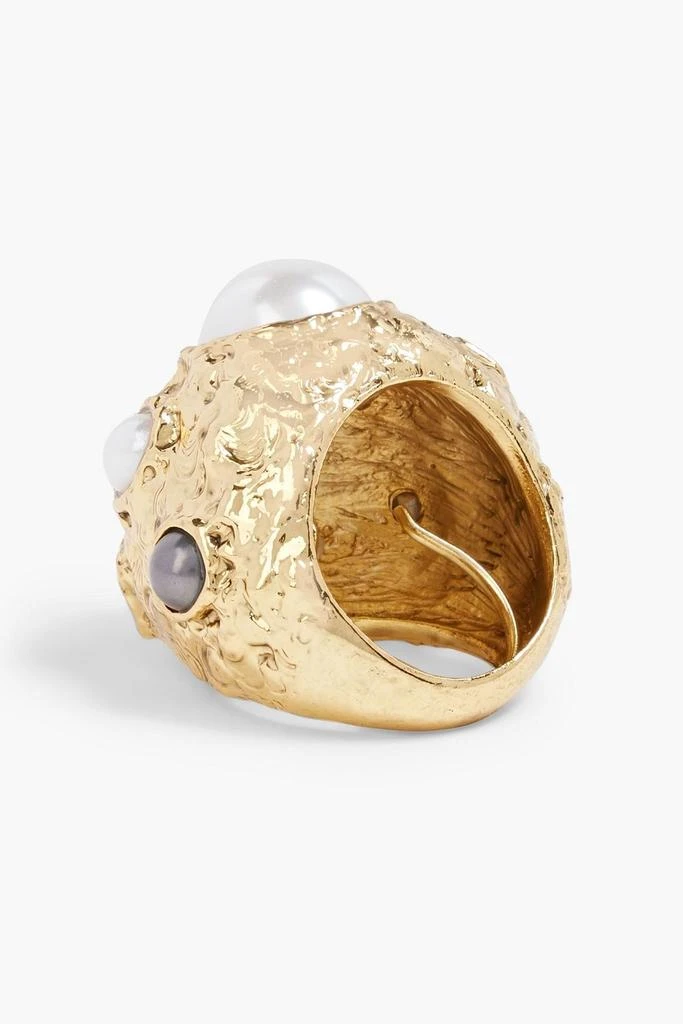 商品Kenneth Jay Lane|Gold-tone, crystal and faux pearl ring,价格¥261,第2张图片详细描述