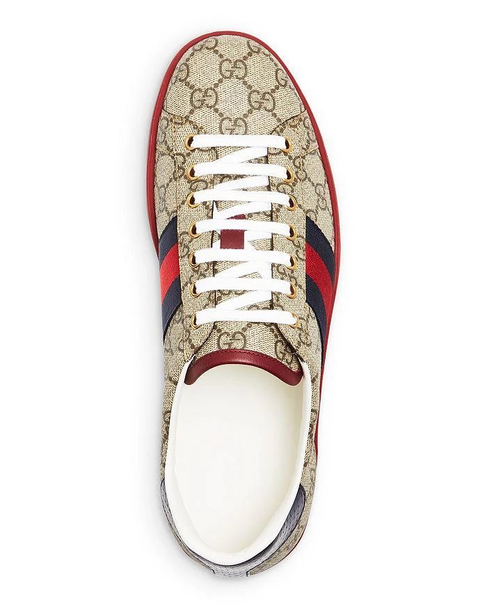 商品Gucci|Men's Monogram Low Top Leather Trim Sneakers,价格¥6171,第2张图片详细描述