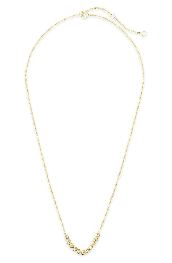 商品Sterling Forever|14K Gold Plated Sterling Silver Mini Bezel Cubic Zirconia Necklace,价格¥132,第3张图片详细描述