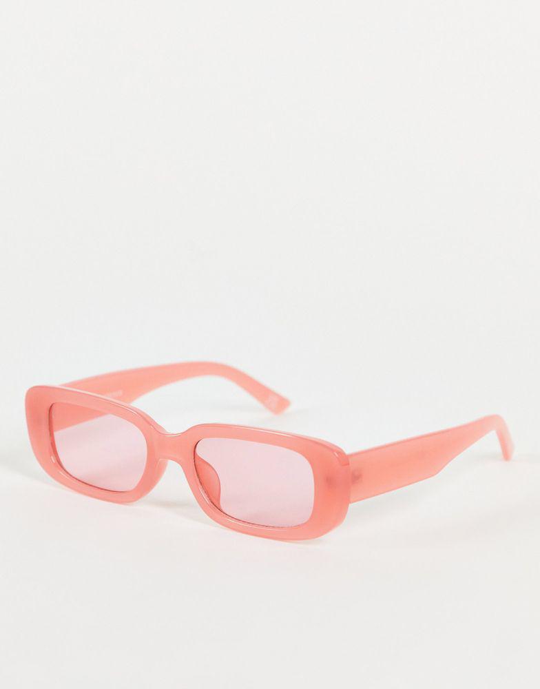 ASOS DESIGN mid square sunglasses in pink商品第1张图片规格展示