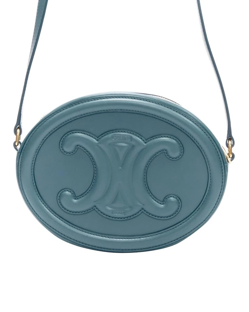 商品Celine|new CELINE 2023 Oval Purse blue leather Triomphe logo crossbody bag,价格¥21853,第5张图片详细描述