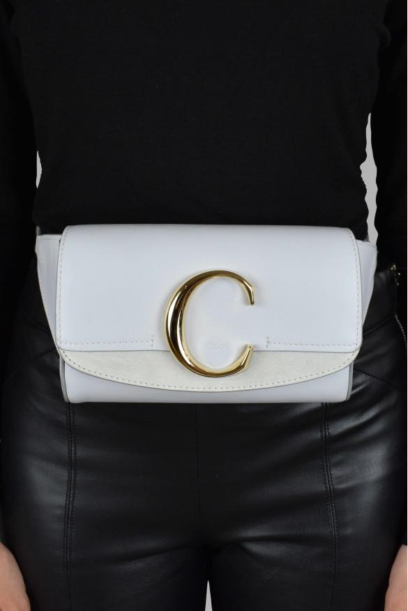 Luxury Belt Bag   Chloé C Light Blue Suede And Leather Belt Bag商品第2张图片规格展示