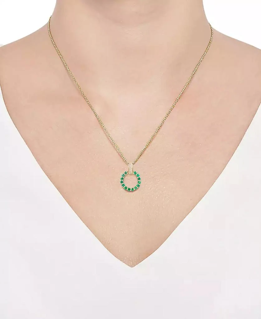 商品Macy's|Gemstone & Diamond (1/20 ct. t.w.) Circle 18" Pendant Necklace in 14k Gold,价格¥7048,第5张图片详细描述