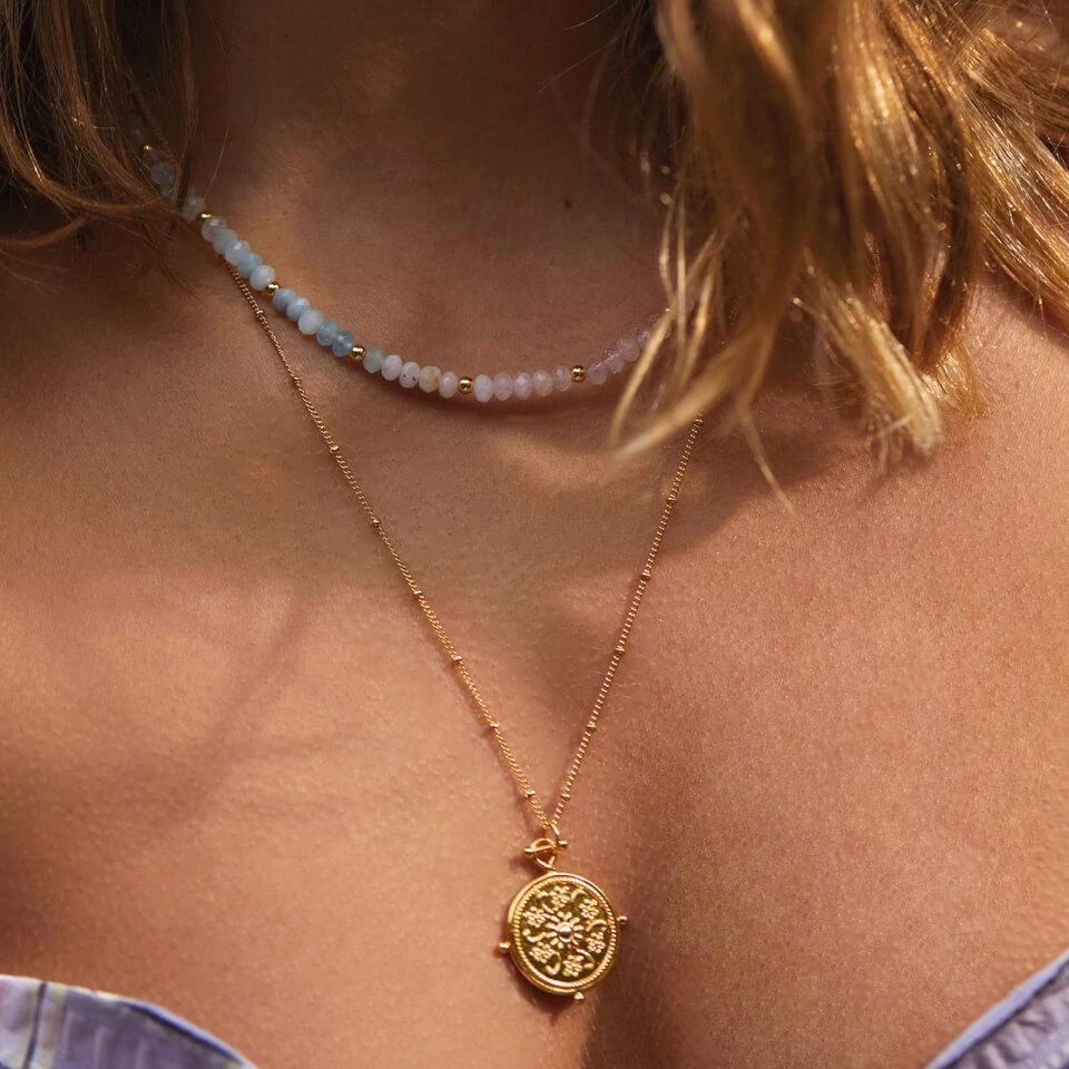 商品ESTELLA BARTLETT|Estella Bartlett Gold-Plated Floral Coin Necklace,价格¥184,第2张图片详细描述