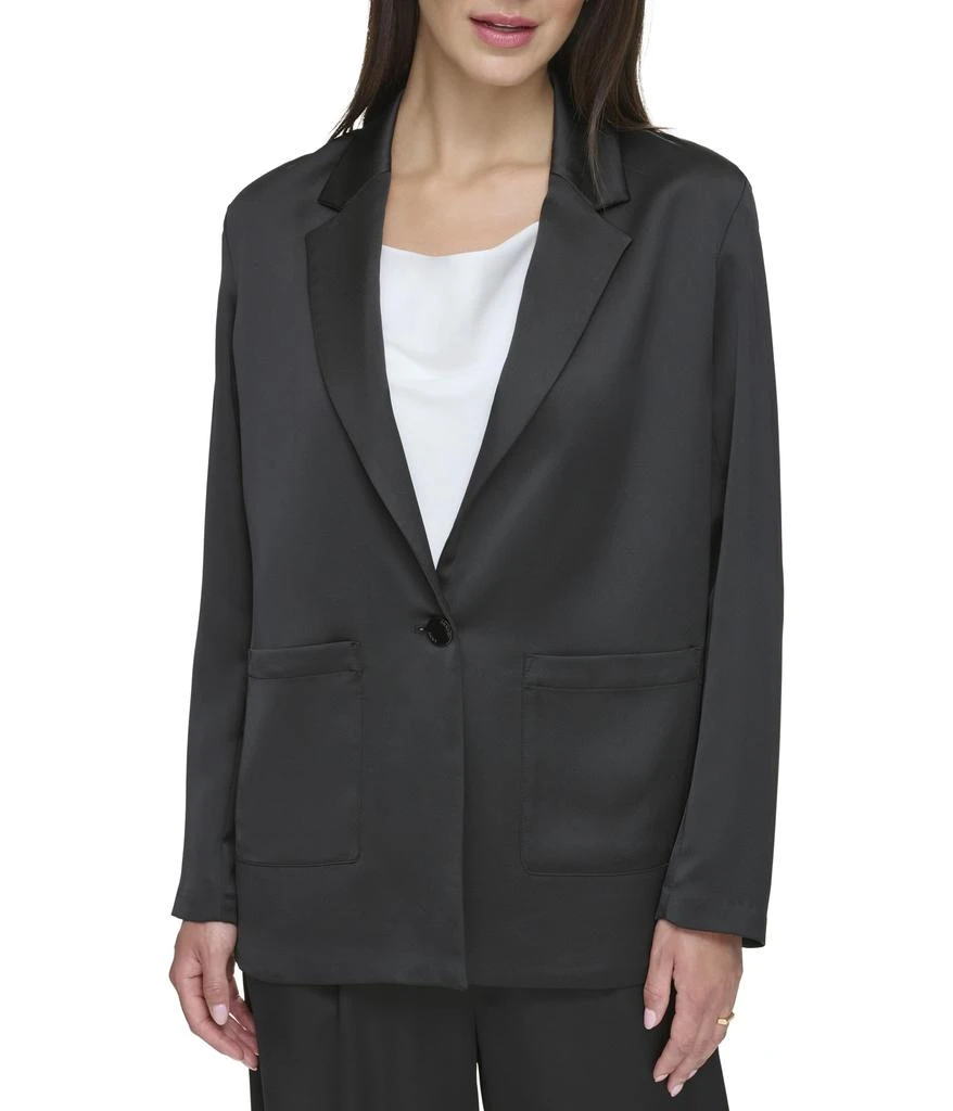 商品DKNY|Long Sleeve Two-Pocket Satin Blazer,价格¥595,第1张图片