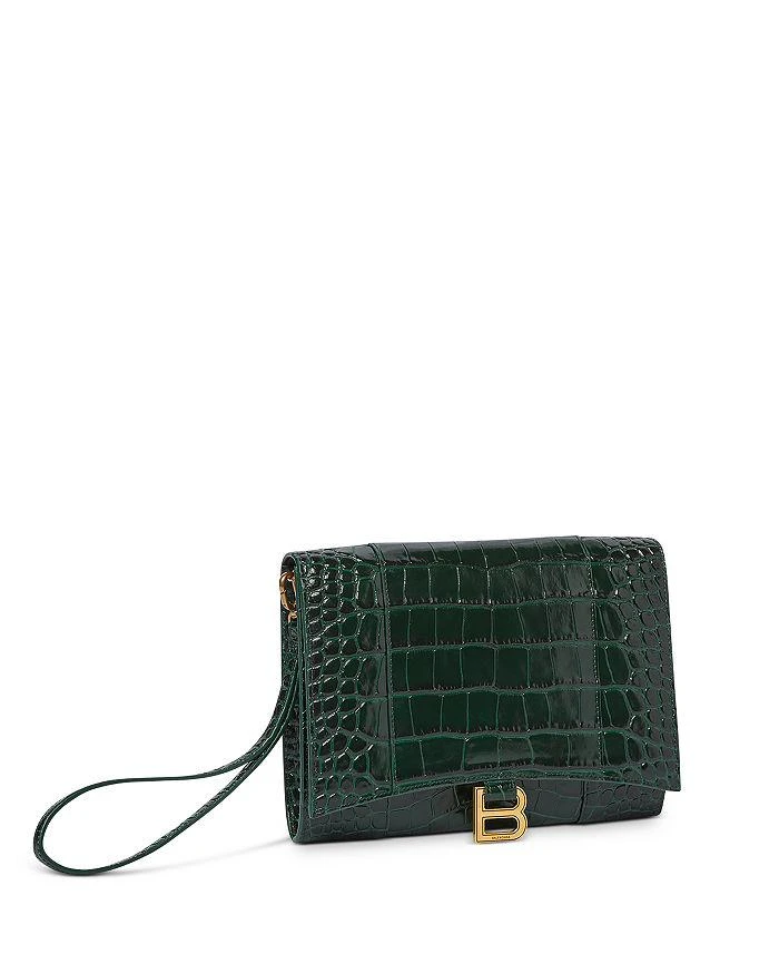 商品Balenciaga|Hourglass Croc Embossed Gusset Pouch,价格¥6979,第2张图片详细描述