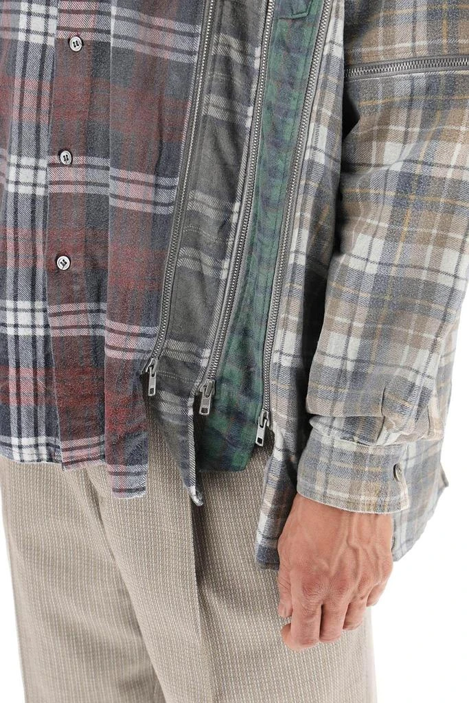 商品Needles|'REBUILD' PATCHWORK FLANNEL SHIRT WITH ZIPPERS,价格¥1633,第5张图片详细描述