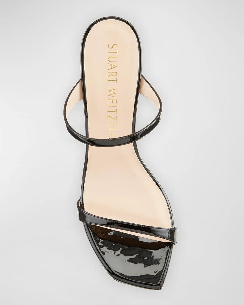 商品Stuart Weitzman|Aleena 75 Naked Square-Toe Patent Slide High-Heel Sandals,价格¥874,第4张图片详细描述