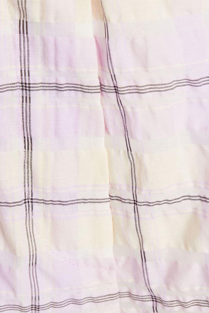 商品Ganni|Checked organic cotton-blend seersucker shorts,价格¥539,第6张图片详细描述