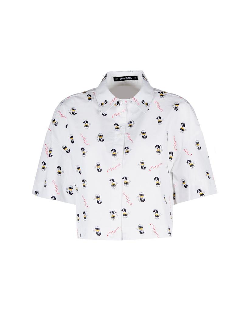 Karl Lagerfeld Logo Printed Cropped Shirt商品第1张图片规格展示