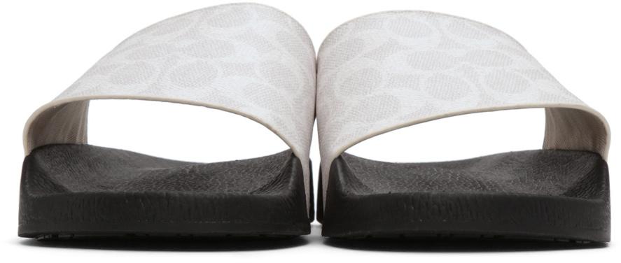 Black & Off-White Logo Slide Sandals商品第2张图片规格展示