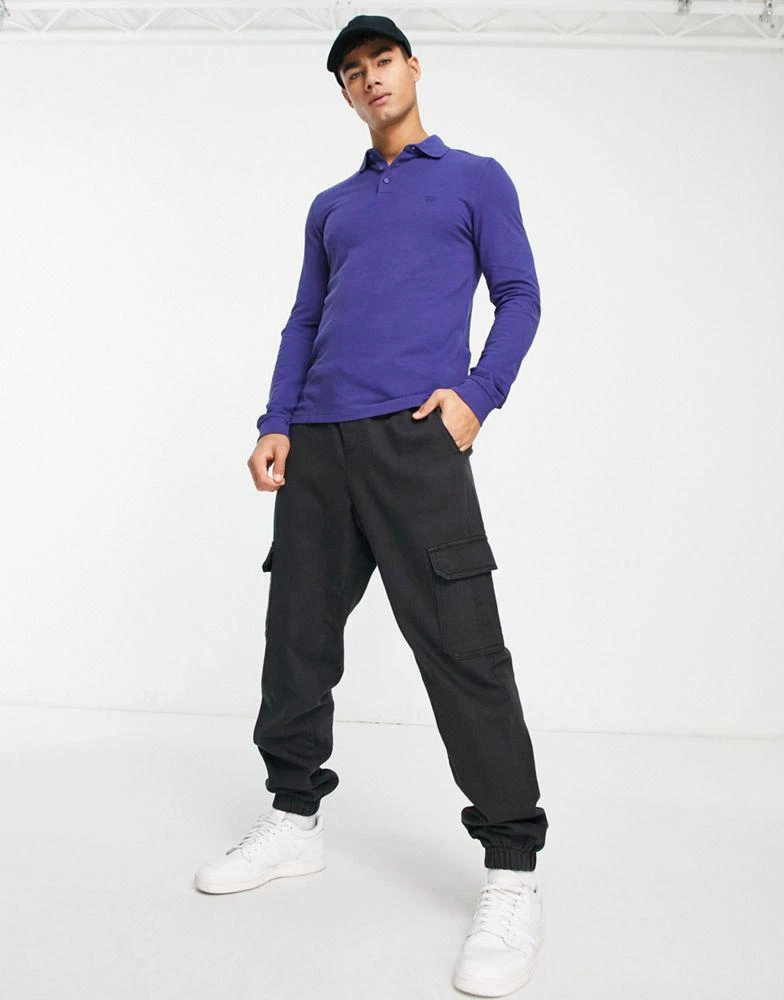 商品Wrangler|Wrangler long sleeve polo in blue,价格¥162,第2张图片详细描述