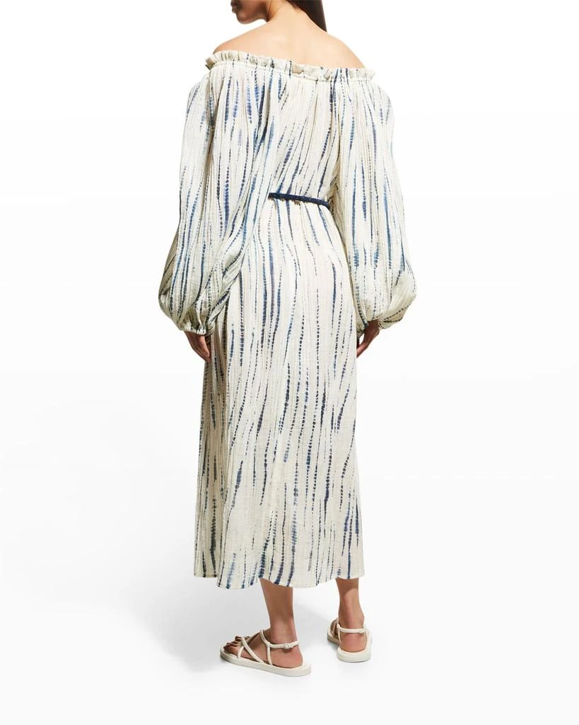 商品Tory Burch|Wavelength Ruffle-Neck Off-Shoulder Midi Dress,价格¥6977,第4张图片详细描述