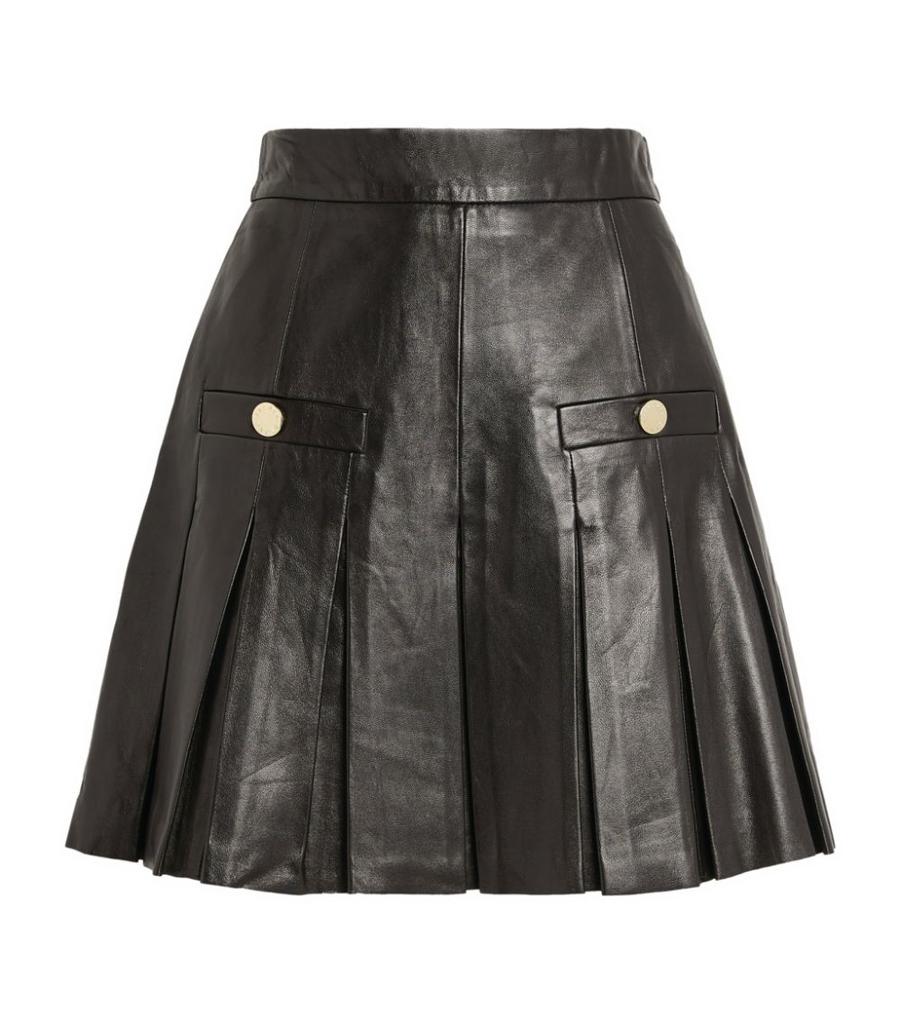 Leather Pleated Skirt商品第1张图片规格展示
