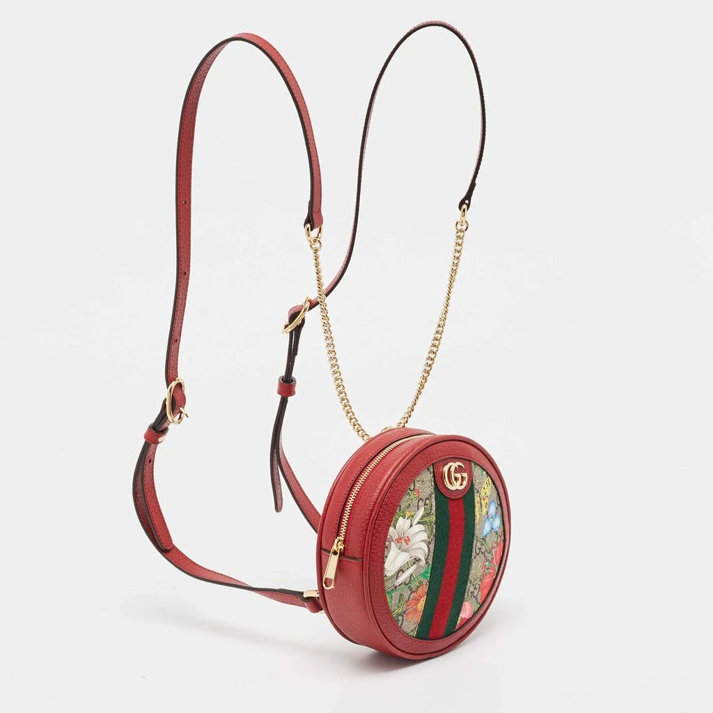 商品Gucci|Gucci Red GG Supreme Canvas and Leather Floral Ophidia Backpack,价格¥8406,第3张图片详细描述