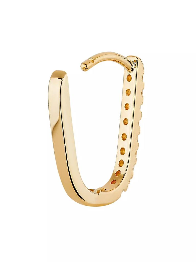 商品Foundrae|18K Yellow Gold &amp; 0.08 TCW Diamond Petite Fob Link Earring,价格¥5974,第3张图片详细描述