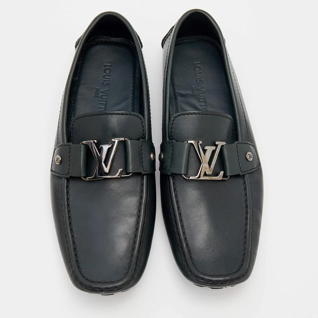 商品[二手商品] Louis Vuitton|Louis Vuitton Dark Green Leather Monte Carlo Slip On Loafers Size 41.5,价格¥3702,第3张图片详细描述
