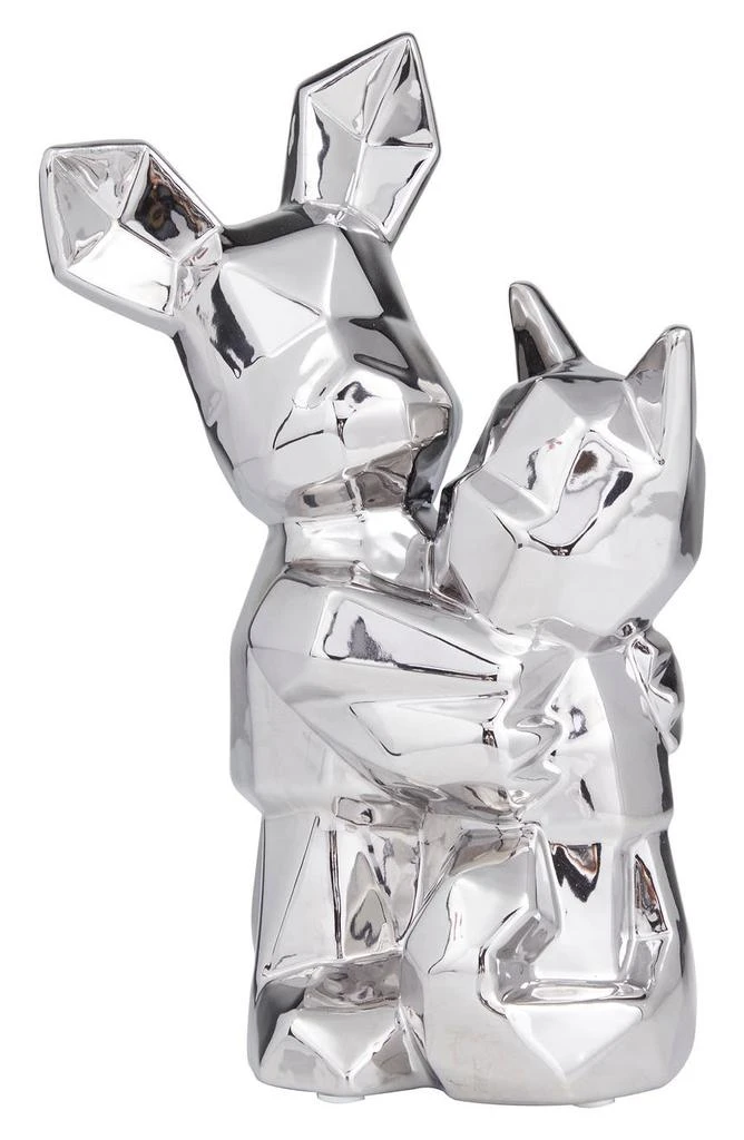 商品COSMO BY COSMOPOLITAN|Silvertone Porcelain Cubist Dog Sculpture,价格¥288,第1张图片